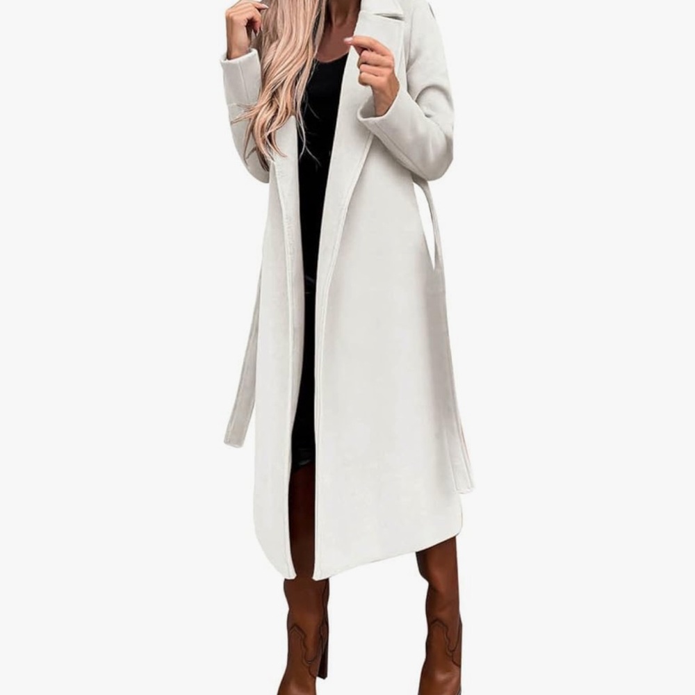 Elegant White Women's tie jacket